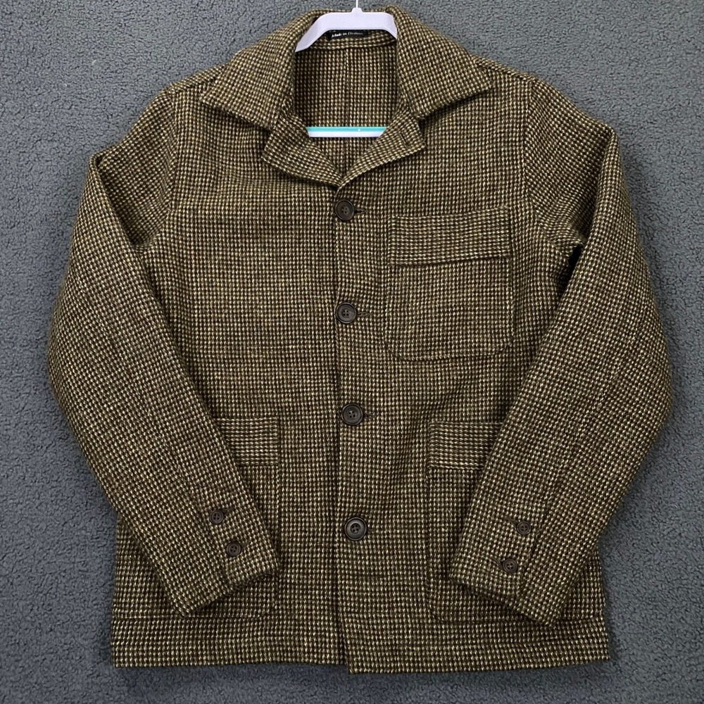 Walker Slater Chore Jacket Mens Small Harris Tweed Wool Coat Made in Britain